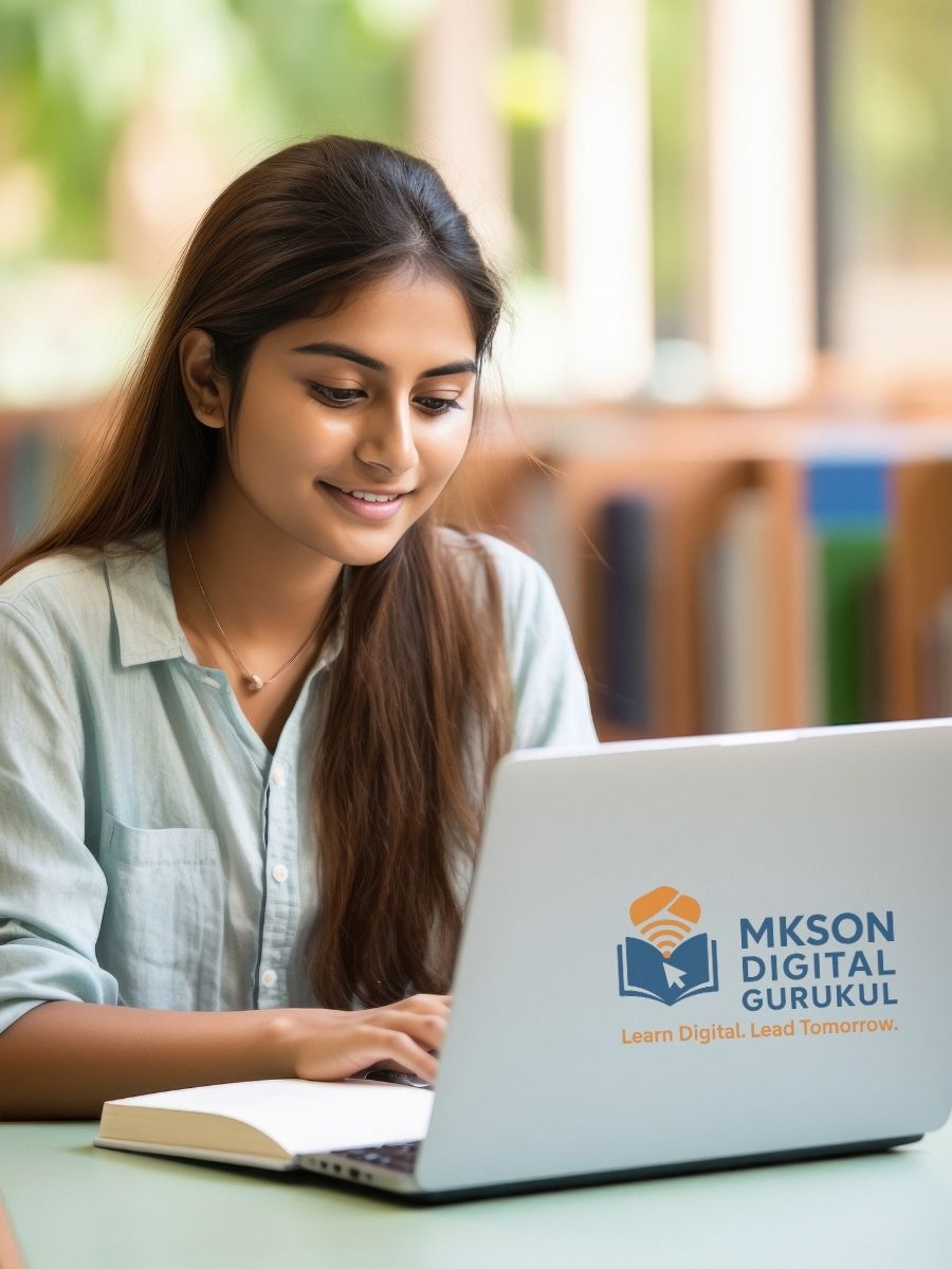 Student practicing design skills on computer